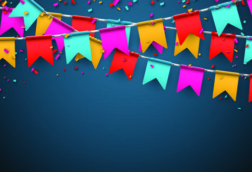 colored flag with confetti holiday background