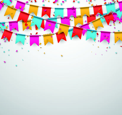 colored flag with confetti holiday background