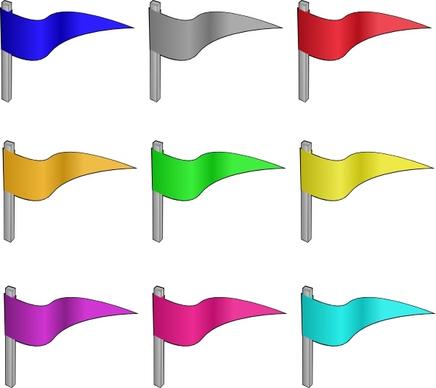 Colored Flags clip art