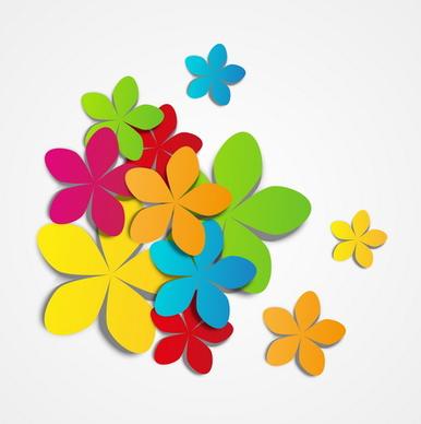 colored flowers vector background