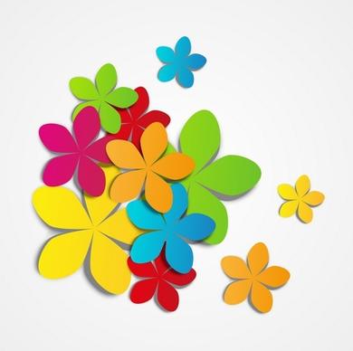 Colored flowers vector material