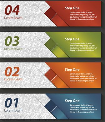 colored horizontal banners template inforgraphic diagram
