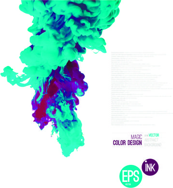 colored ink water cloud background vector