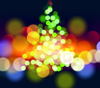 colored light dot christmas tree vector