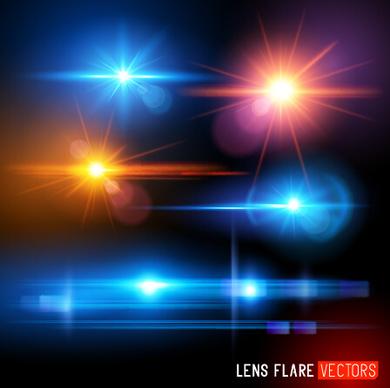colored light effects shiny background vector