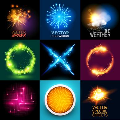 colored light special effects vector