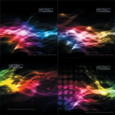 colored light wave art background vector