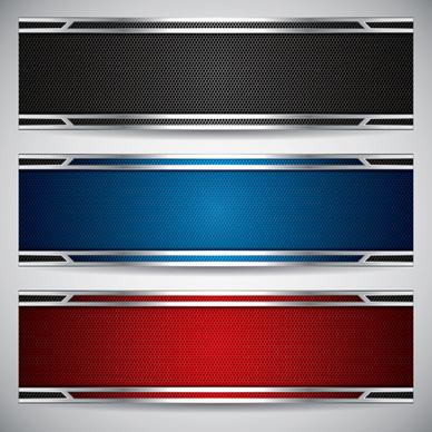 colored metal banners vector design