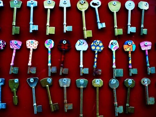 colored metal keys