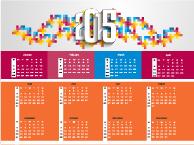 colored mosaics and15 calendar vector