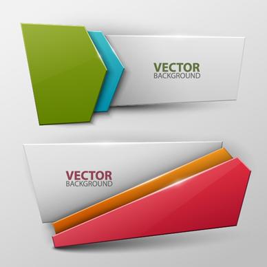 colored origami banner shiny vector