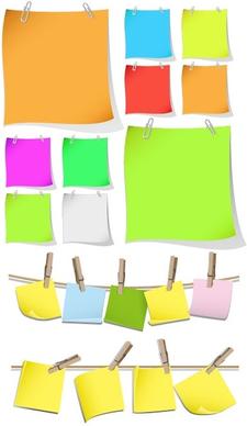 colored paper notes vector