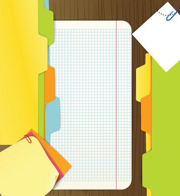 colored paper sheets background vector