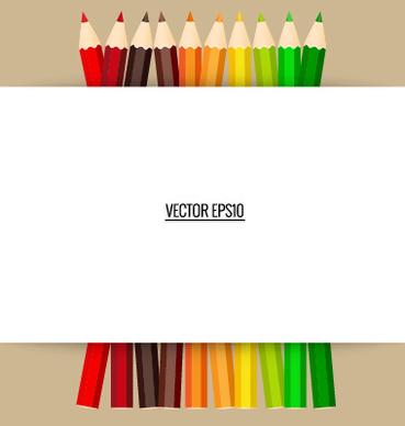 colored pencil with paper background vector