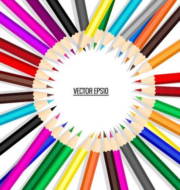 colored pencil with paper background vector