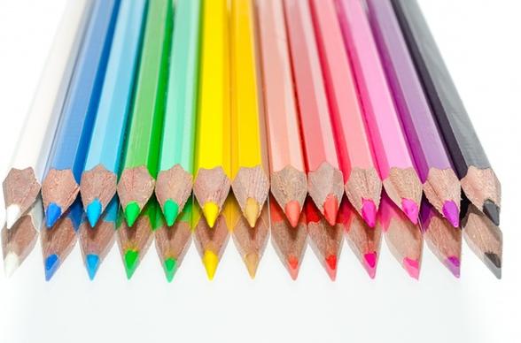 colored pencils reflected