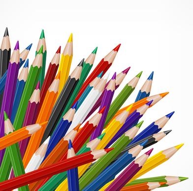 colored pencils vector background set