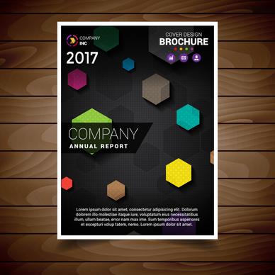 colored polygonal abstract brochure design template