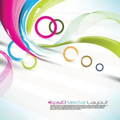 colored ribbon with circle background vector