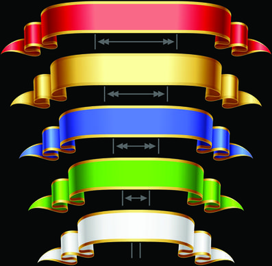 colored ribbons design vector