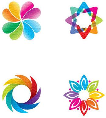 colored round abstract logos vector