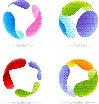 colored round abstract logos vector