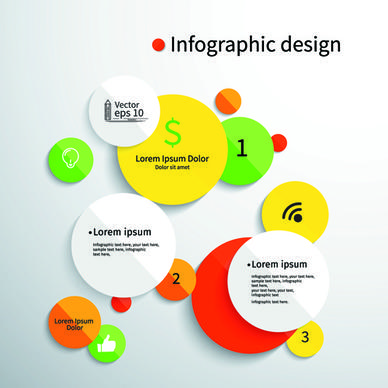 colored round infographics design vector