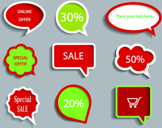 colored sale labels vector