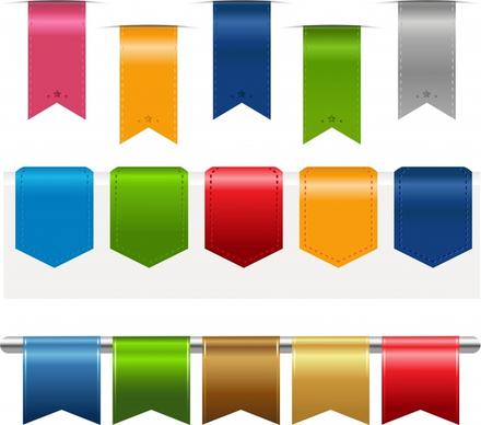 decorative sticker templates shiny colorful modern vertical shapes