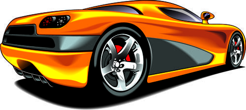 colored sport car elements vector