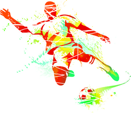 colored sports elements vector art