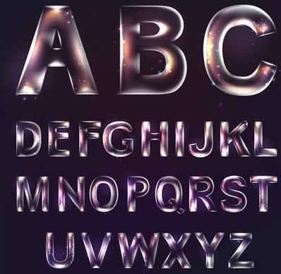colored transparent alphabets vector