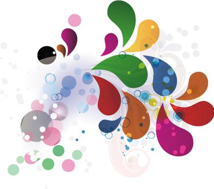colored water drop shapes background vector