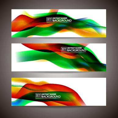 colored wavy banner vector graphics