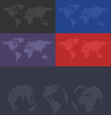 colored world maps free vector