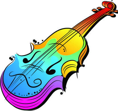 colorful animal and musical instruments illustrations vector