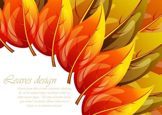 colorful autumn leaves card 02 vector