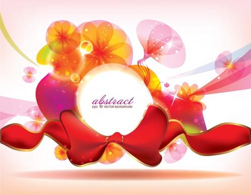 decorative background flowers ribbon ornament colorful sparkling design