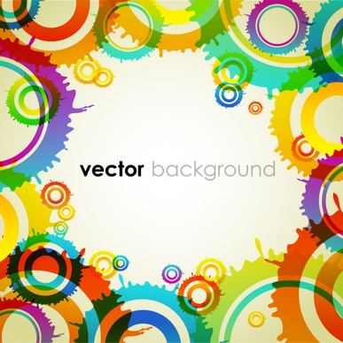 decorative background template modern bright colorful painted circles