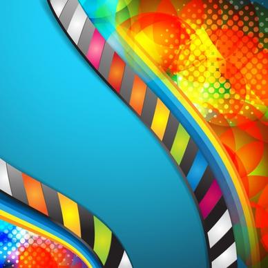 decorative background template colorful abstract light curves