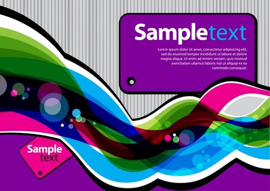 decorative banner template colorful dynamic curves shapes