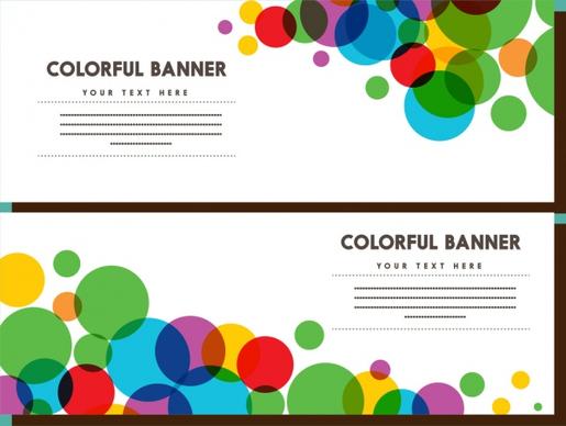 colorful banner sets bokeh style design