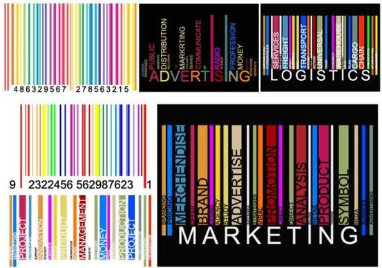 colorful barcode graphics vector