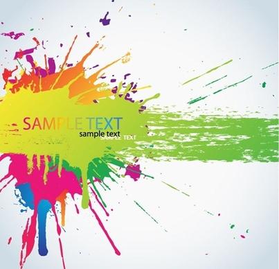 Colorful Bright Ink Splashes Vector Background