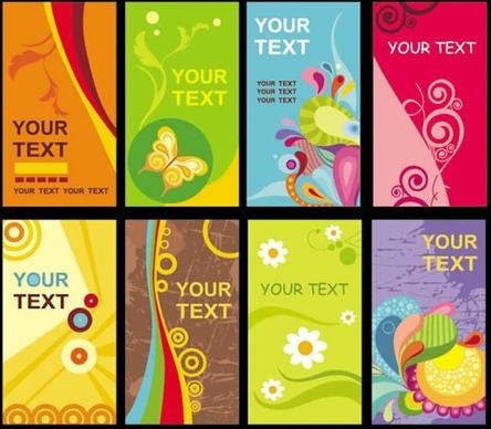 card templates colorful classical abstract decor