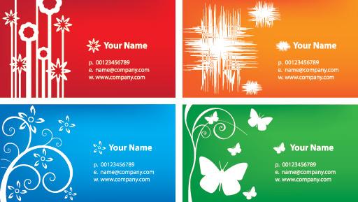 colorful business cards vector graphic