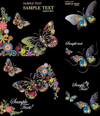 colorful butterflies vector