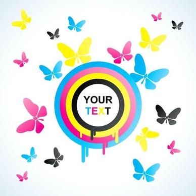 colorful butterfly background 01 vector