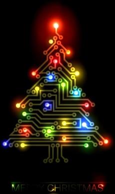 colorful christmas tree 02 vector