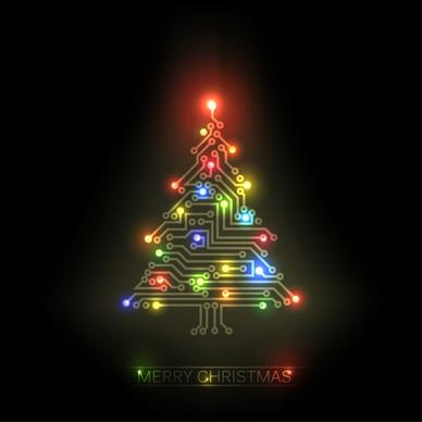colorful christmas tree popular trend vector